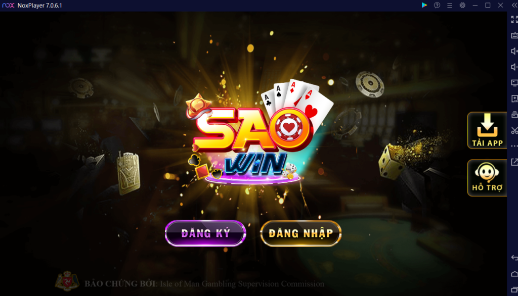 Mở app Saowin và bắt đầu chơi game